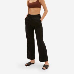 Everlane Easy Pant Wide Leg High Rise Cotton Pants Size 0 XS Washed Black